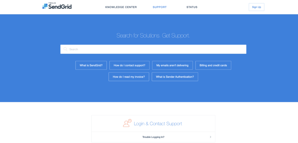 Sendgrid Email: customer support